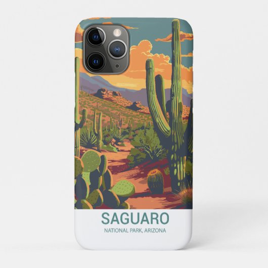 Retro Saguaro Landschaftlich View Case-Mate iPhone Hülle (Rückseite)