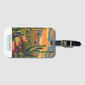 Retro Saguaro Landschaftlich View Gepäckanhänger (Vorderseite (Horizontal))