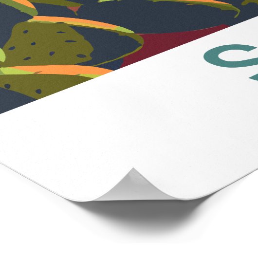 Retro Saguaro Landschaftlich View Poster (Ecke)