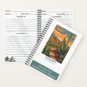 Retro Saguaro Landschaftlich View Rezept Notebook Notizblock (Innen)