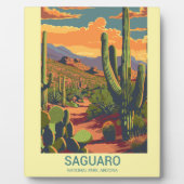Retro Saguaro Landschaftlich View Tablette Fotoplatte (Vorderseite)