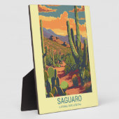 Retro Saguaro Landschaftlich View Tablette Fotoplatte (Seite)