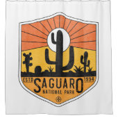 Retro Saguaro Nationalpark Arizona Duschvorhang (Vorderseite)