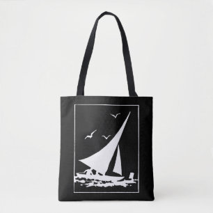 Retro Sailboat-Silhouette Tasche