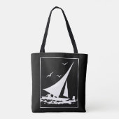 Retro Sailboat-Silhouette Tasche (Rückseite)