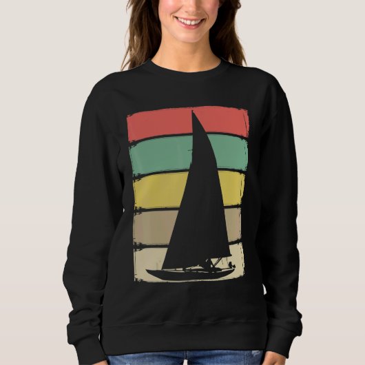 Retro Sailboat Skipper Ship Catamaran Yacht Sail S Sweatshirt (Vorderseite)