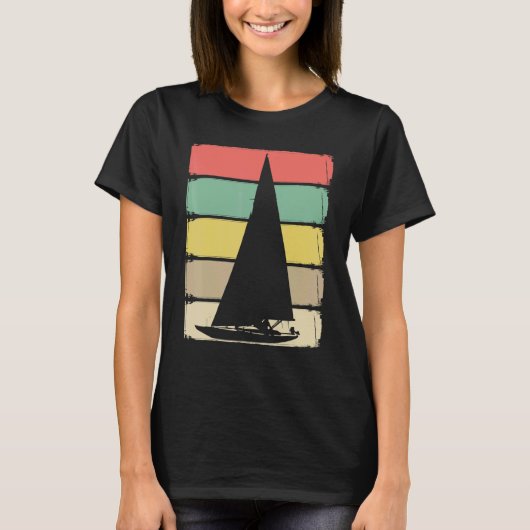 Retro Sailboat Skipper Ship Catamaran Yacht Sail S T-Shirt (Vorderseite)