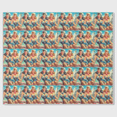 Retro-Sailor-Pin-Ups Geschenkpapier (Flach)