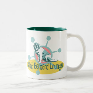 Retro Saint Bernard Lounge Zweifarbige Tasse