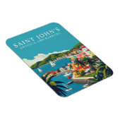 Retro Saint John's Antigua Travel Souvenir Magnet (Rechte Seite)