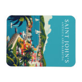 Retro Saint John's Antigua Travel Souvenir Magnet (Horizontal)