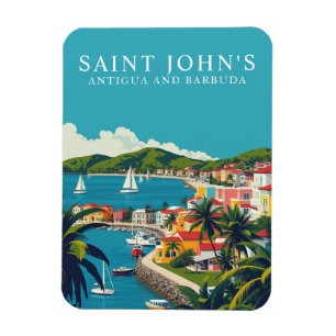 Retro Saint John's Antigua Travel Souvenir Magnet