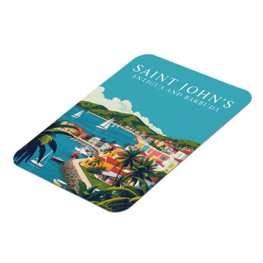 Retro Saint John's Antigua Travel Souvenir Magnet (Linke Seite)