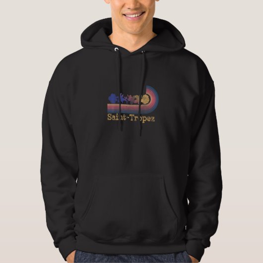 Retro Saint Tropez Tropical Flowers 80's Style Sur Hoodie (Vorderseite)