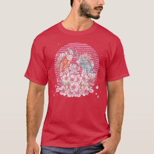 Retro Sakura Taisho Sanke Koi Fischkreuz Blossom T-Shirt