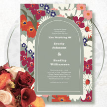 Retro Salbeigrün Sommer Herbst Bold Boho Hochzeit