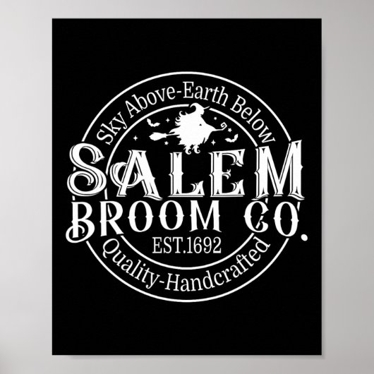 Retro Salem Broom Company Est 1692 Massachusetts Poster (Vorne)