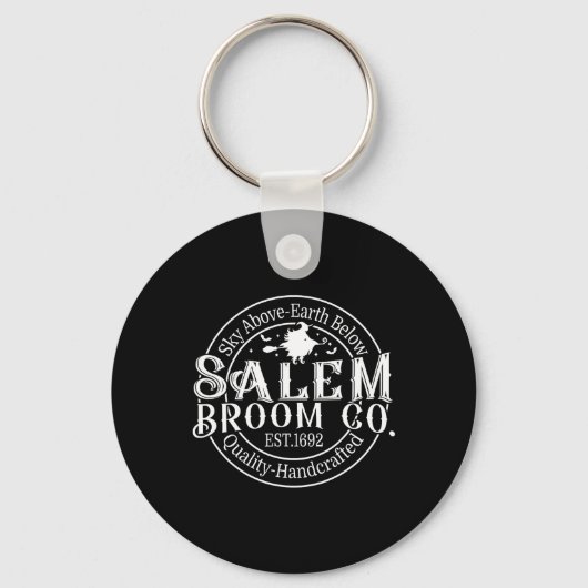 Retro Salem Broom Company Est 1692 Massachusetts Schlüsselanhänger (Vorderseite)