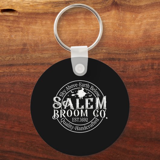 Retro Salem Broom Company Est 1692 Massachusetts Schlüsselanhänger (Vorderseite)