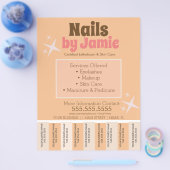 Retro Salon Service Tear Off Strips Flyer (Einzeln)