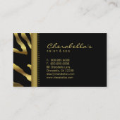 Retro Salon Wellness-Center Business Card Zebra Go Visitenkarte (Rückseite)