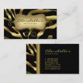 Retro Salon Wellness-Center Business Card Zebra Go Visitenkarte (Vorne/Hinten)