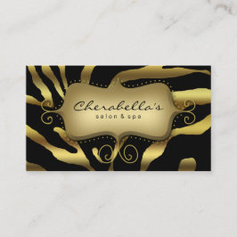Retro Salon Wellness-Center Business Card Zebra Go Visitenkarte