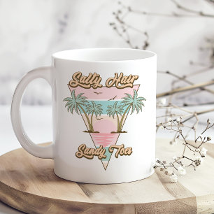 Retro "Salty Hair Sandy Toes" Beach Summer Kaffeetasse