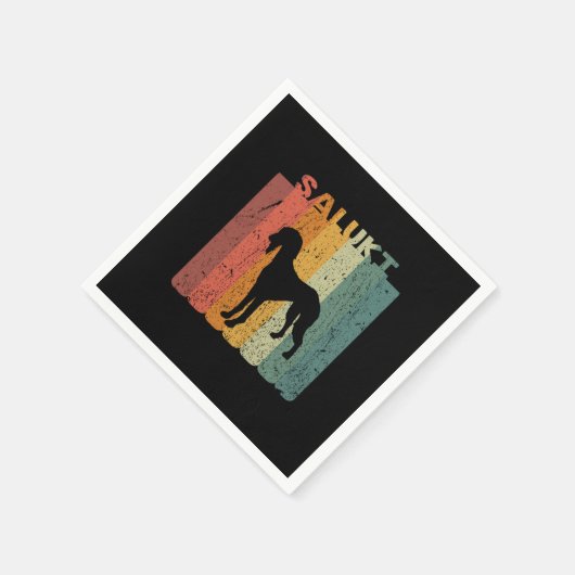 Retro Saluki Dog Lover Geschenk Idee Serviette (Ecke)