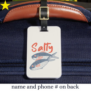 Retro salziger Sardinenfisch im Vintage-Look Gepäckanhänger