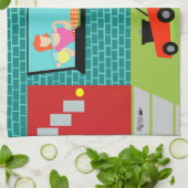 Retro Samstag Morgen Küchentuch (Gefaltet)