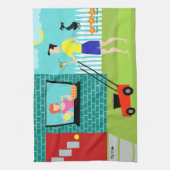 Retro Samstag Morgen Küchentuch (Vertikal)