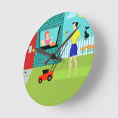 Retro Samstagvormittag akryllische Runduhr Runde Wanduhr (Winkel)