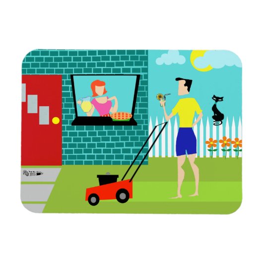 Retro Samstagvormittag Flexi Magnet (Horizontal)