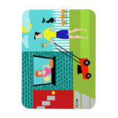 Retro Samstagvormittag Flexi Magnet (Vertikal)