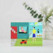 Retro Samstagvormittag Postkarte (Stehend Vorderseite)