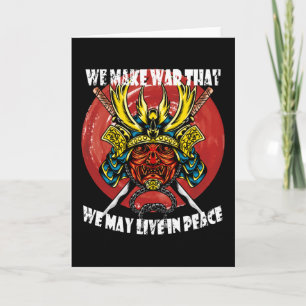 Retro-Samurai-Helm - Samurai-Zitat über Frieden Karte