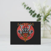 Retro Samurai Helmet - Perfekt Samurai Design Postkarte (Stehend Vorderseite)