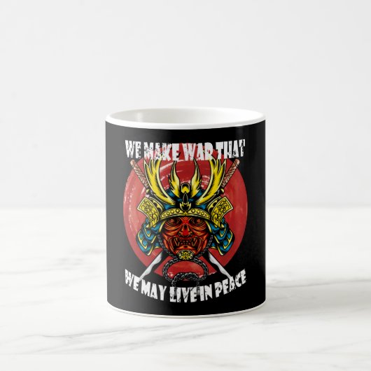 Retro Samurai Helmet - Samurai Quote About Peace Kaffeetasse (Mittel)
