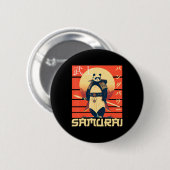 Retro Samurai Panda Button (Vorne & Hinten)