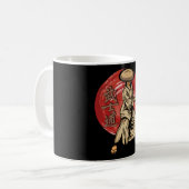 Retro Samurai Warrior mit Katana - Japanisch Kaffeetasse (Vorderseite Links)