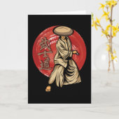 Retro Samurai Warrior with Katana - Japanese Karte (Gelbe Blume)