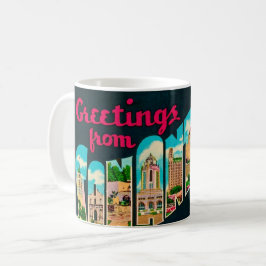 Retro San Antonio Postcard Mug Kaffeetasse