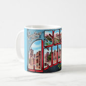 Retro San Antonio Texas Postcard Tasse (Vorderseite Links)
