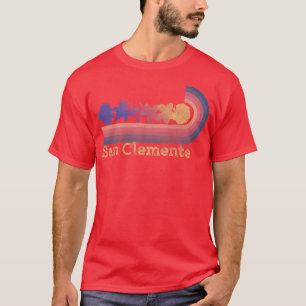 Retro San Clemente Tropische Blume 80er Style Surf T-Shirt