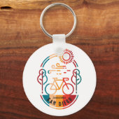 Retro San Diego Radweg. Schlüsselanhänger (Rückseite)