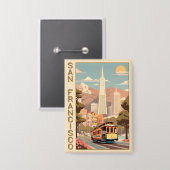 Retro San Francisco Button (Vorderseite/Rückseite)