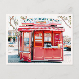 Retro-San Francisco Hot Dog Cart Foto Postkarte