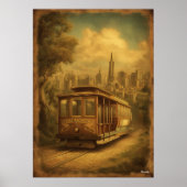 Retro-San-Francisco-Kabelbahn im Stil der Mitte de Poster (Vorne)