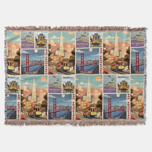 Retro San Francisco Patchwork Decke (Vorderseite)